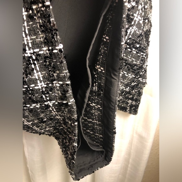 Gianni Bini Black and White Sequin Tweed Dress size 6 NWT - Picture 8 of 16